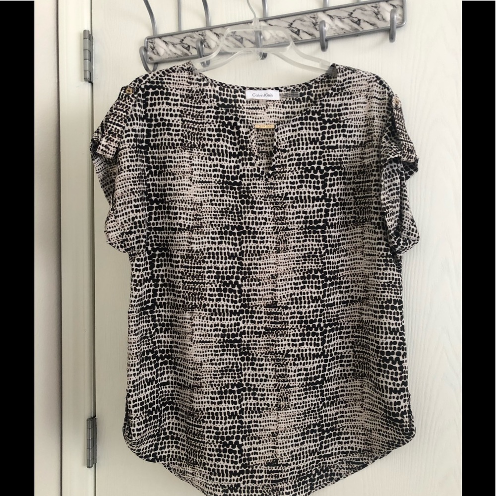 Calvin Klein Animal Print Short Sleeve Tunic